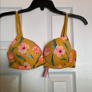 Yellow/Gold floral design Victoria Secret Bra